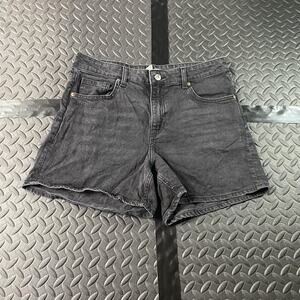 H&M Denim Shorts Womens 10 Black High Rise Jean Cutoff Casual 5 Pocket